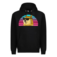 Black doge coin bitcoin hodl retro sunset Premium Hoodie - Jasminsmagicworld