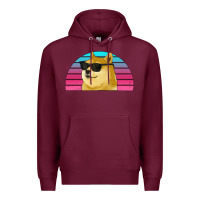 Burgundy doge coin bitcoin hodl retro sunset Premium Hoodie - Jasminsmagicworld