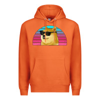 Carrot doge coin bitcoin hodl retro sunset Premium Hoodie - Jasminsmagicworld
