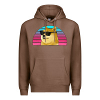 Chestnut doge coin bitcoin hodl retro sunset Premium Hoodie - Jasminsmagicworld