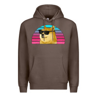 Coffee doge coin bitcoin hodl retro sunset Premium Hoodie - Jasminsmagicworld