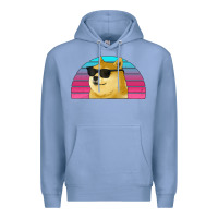 Colony Blue doge coin bitcoin hodl retro sunset Premium Hoodie - Jasminsmagicworld
