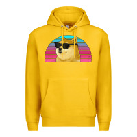 Lemon doge coin bitcoin hodl retro sunset Premium Hoodie - Jasminsmagicworld