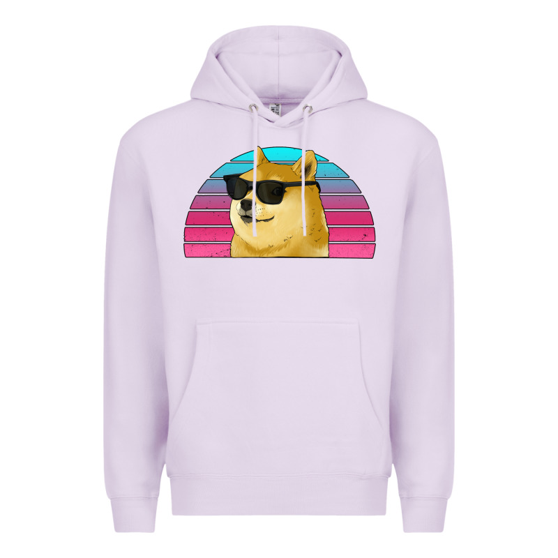 Doge Coin Bitcoin Hodl Retro Sunset Premium Hoodie by Jasminsmagicworld | Teevron