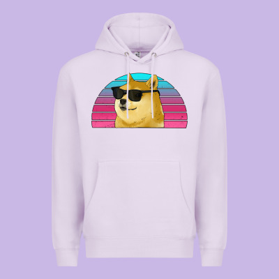 Doge Coin Bitcoin Hodl Retro Sunset Premium Hoodie Designed By Jasminsmagicworld
