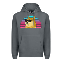 Rock doge coin bitcoin hodl retro sunset Premium Hoodie - Jasminsmagicworld