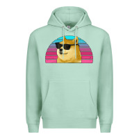 Seafoam doge coin bitcoin hodl retro sunset Premium Hoodie - Jasminsmagicworld