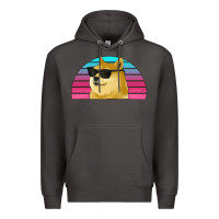 Smoke doge coin bitcoin hodl retro sunset Premium Hoodie - Jasminsmagicworld
