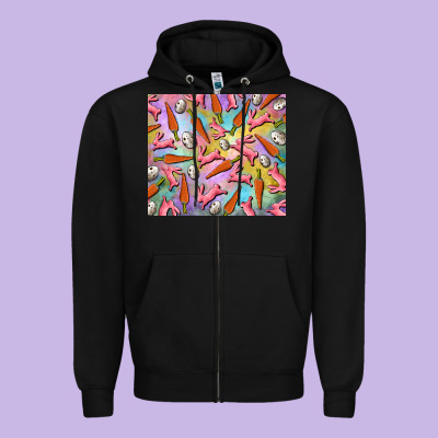 Zipper Hoodie Easter bunny carrot and quail egg