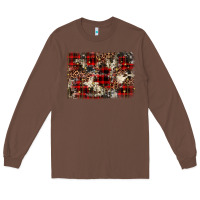 Chestnut christmas leopard cowhide background Long Sleeve Tee - BarkalooDesign