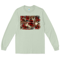 Matcha christmas leopard cowhide background Long Sleeve Tee - BarkalooDesign