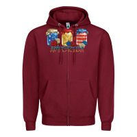 Burgundy america mason jar Zipper Hoodie - Zillion Design Studio