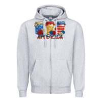 Heather Grey america mason jar Zipper Hoodie - Zillion Design Studio