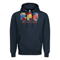 Navy america mason jar Zipper Hoodie - Zillion Design Studio