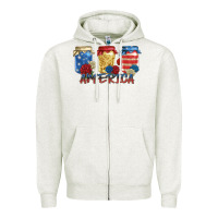 Oatmeal Heather america mason jar Zipper Hoodie - Zillion Design Studio