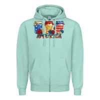 Seafoam america mason jar Zipper Hoodie - Zillion Design Studio