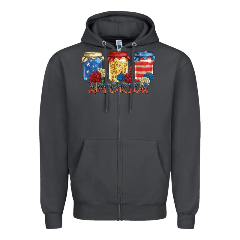 America Mason Jar Zipper Hoodie by Zillion Design Studio | Teevron