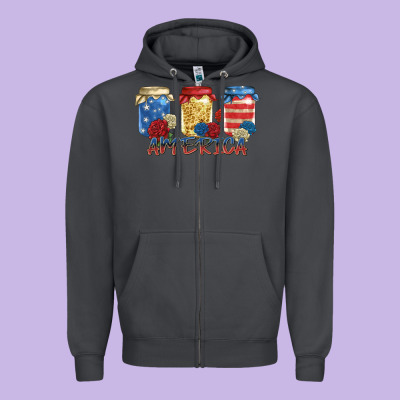 America Mason Jar Zipper Hoodie Designed By Zillion Design Studio