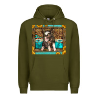 Army Green Western Cute Pig Premium Hoodie - LillyAllenDesigns