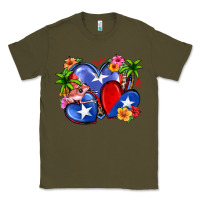 Army Green puerto rico hearts Classic Tee - Zillion Design Studio
