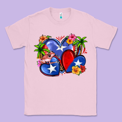 Puerto Rico Hearts Classic Tee Designed By Zillion Design Studio