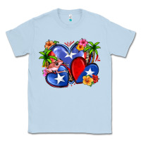 Dusty Blue puerto rico hearts Classic Tee - Zillion Design Studio