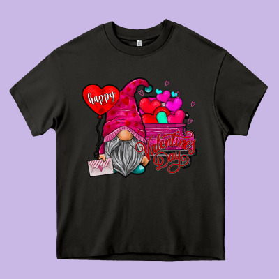 Happy Valentine's Day Heavy Core Tee Designed By Cowhidedigitalart