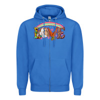 True Royal Easter Bunny Love With Rainbow Zipper Hoodie - RanaPortraitStore