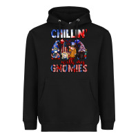 Black Chillin' with my gnomies 4th of July Heavyweight Hoodie - CowGirlArtShop