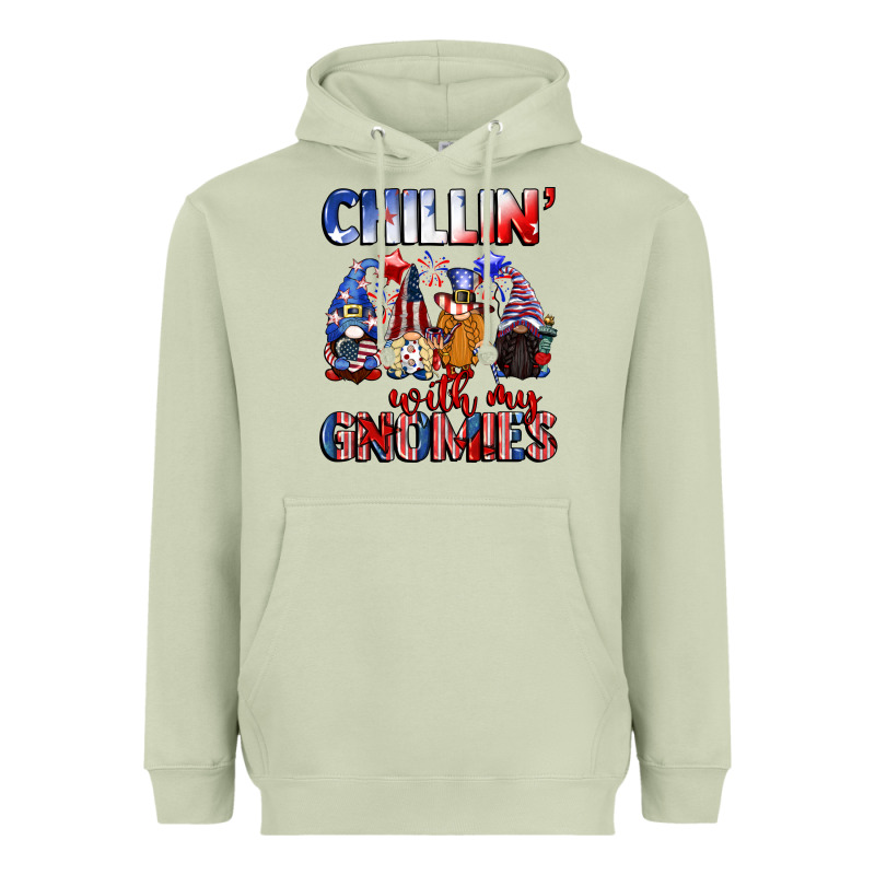 Chillin' With My Gnomies 4th Of July Heavyweight Hoodie by CowGirlArtShop | Teevron