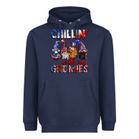 Navy Chillin' with my gnomies 4th of July Heavyweight Hoodie - CowGirlArtShop