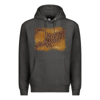 Charcoal Heather leopard background Premium Hoodie - BarkalooDesign