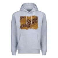 Heather Grey leopard background Premium Hoodie - BarkalooDesign