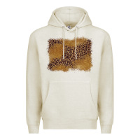 Oatmeal Heather leopard background Premium Hoodie - BarkalooDesign