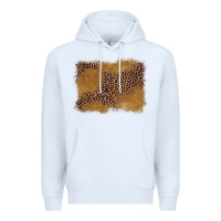 White leopard background Premium Hoodie - BarkalooDesign