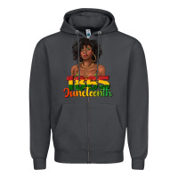 Smoke 1865 juneteenth with afro black woman Zipper Hoodie - texasbilliewilder