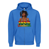 True Royal 1865 juneteenth with afro black woman Zipper Hoodie - texasbilliewilder
