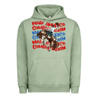 Pigment Oil Green make america cowboy again Urban Hoodie - MaliasSmallBusiness