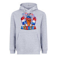Heather Grey 4th of July America ice creams Heavyweight Hoodie - Neo Western