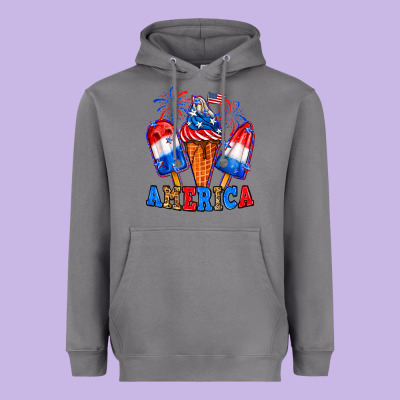 4th Of July America Ice Creams Heavyweight Hoodie Designed By Neo Western