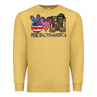 Antique Gold peace love america Premium Sweatshirt - CowhideDigitalArt