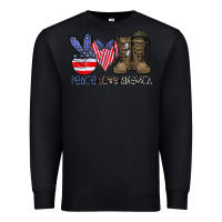 Black peace love america Premium Sweatshirt - CowhideDigitalArt