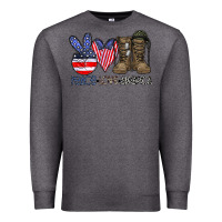 Charcoal Heather peace love america Premium Sweatshirt - CowhideDigitalArt