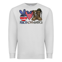 Dove Grey peace love america Premium Sweatshirt - CowhideDigitalArt