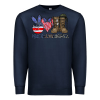 Navy peace love america Premium Sweatshirt - CowhideDigitalArt