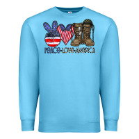 Ocean Blue peace love america Premium Sweatshirt - CowhideDigitalArt