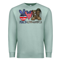 Seafoam peace love america Premium Sweatshirt - CowhideDigitalArt
