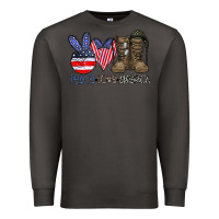 Smoke peace love america Premium Sweatshirt - CowhideDigitalArt