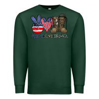 Sports Green peace love america Premium Sweatshirt - CowhideDigitalArt