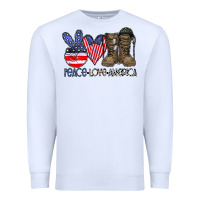 White peace love america Premium Sweatshirt - CowhideDigitalArt